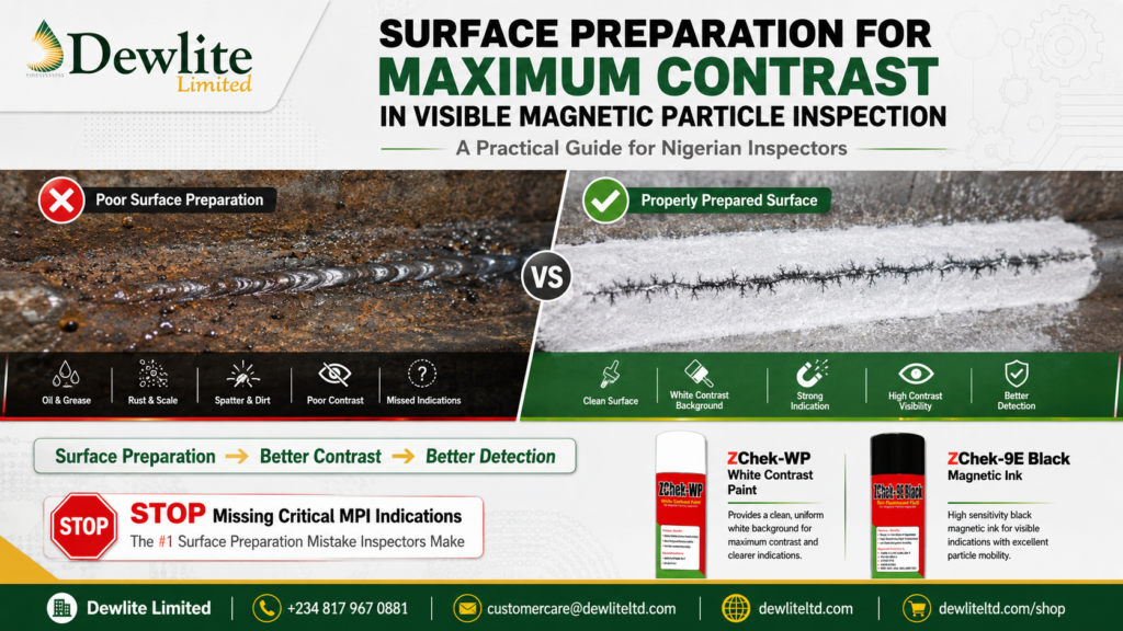 Surface Preparation for Maximum Contrast in Visible Magnetic Particle Inspection: A Practical Guide for Nigerian Inspectors